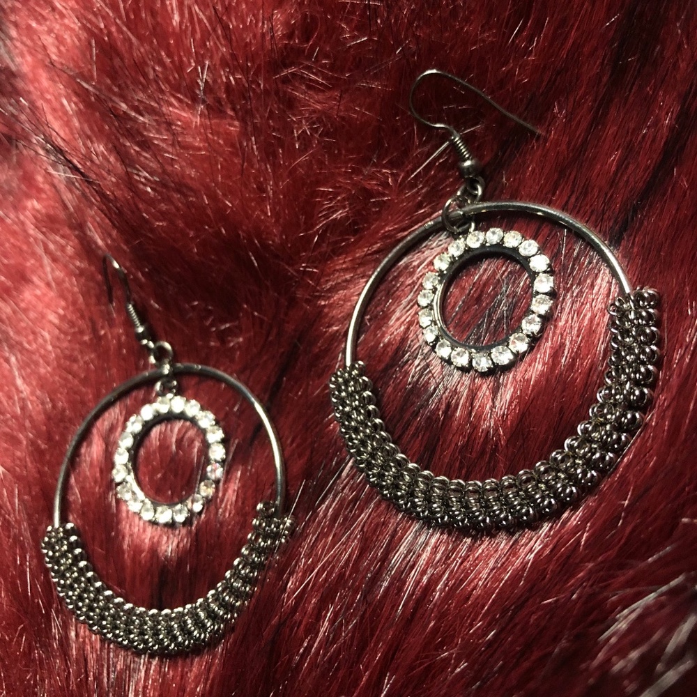 Luna Loop Clear Crystal Dangle Earrings